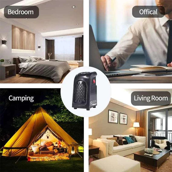 Room Heater Handy Heater for Home, Office, Camper LED Screen 400 Watts Portable Wall Heater Warmer, Mini Blower Heater for Winter
